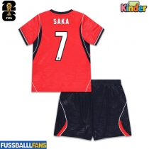 England Bukayo Saka #7 Auswärts Trikotsatz Kinder WM 2026 Kurzarm (+ Kurze Hosen)